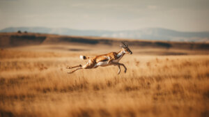 Une antilope au galop dans la savane